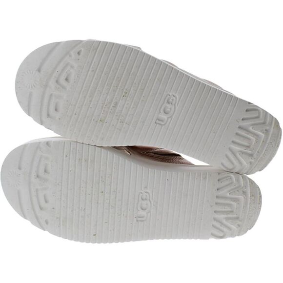 Ugg Womens Zayne Crossband Pink Leather Metallic Slide Sandals Shoes Used - Picture 2 of 5